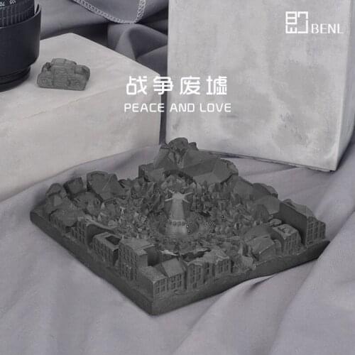 Cement war ruins the ashtray Industrial wind furnishing articles cigar ashtray portable ashtray funny ashtray