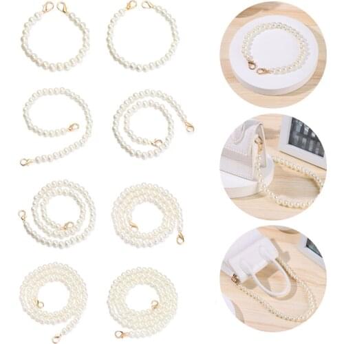 10mm Long Beaded Chain for Bags Pearl Belt Strap DIY Purse Handbag Handles Shoulder Bag Replacement Straps Bags Accessories