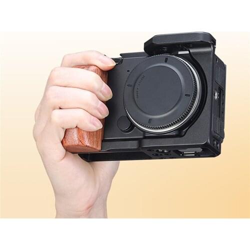 Wooden Handle Camera Cage for SIGMA FP Camera Accessoires Microphone Light Cold Shoe Mount Protective Cover