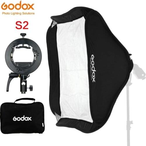 Godox S2 Speedlite Flash Holder Bracket + Softbox with Bowens Mount for Canon Nikin Godox V1 TT685 V860II AD200 AD400PRO Flash