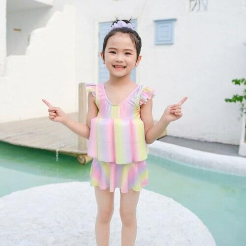 Baby Buoyant Swimwear Boy Girl Quick-drying One-piece Buoyancy Swimsuit High Elasticity Pool Float Kid Learning Swimming Clothes