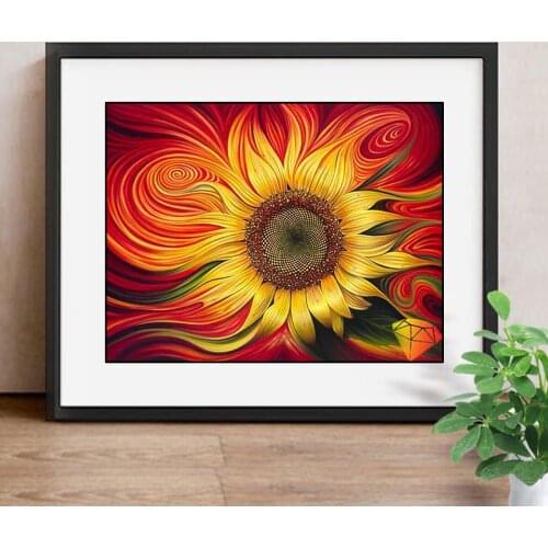 DIY Diamond Painting Sunflower Full Square/Round Drill Diamond Mosaic Diamond Embroidery Rhinestones Home Decoration
