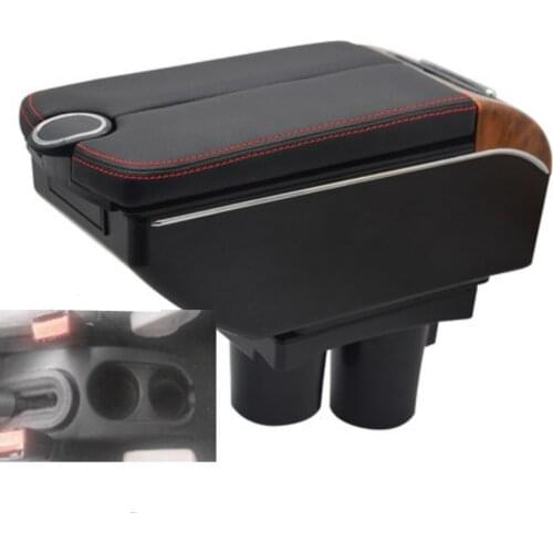 For Citroen C2 C3 armrest box USB Charging heighten Double layer central Store content cup holder ashtray accessories