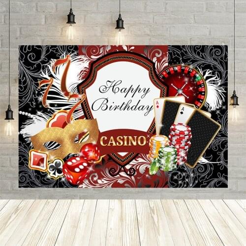 Mehofond Las Vegas Casino Backdrop Roulette Poker Birthday Party Photography Background Decor Banner Photo Studio Photophone