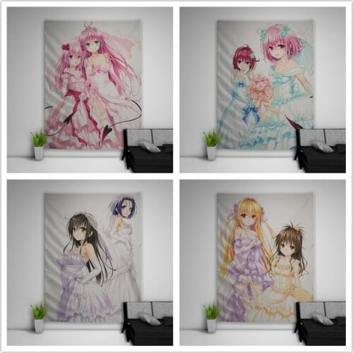 To Love Ru Momo Darkness Lala Mikan Tapestry Art Wall Hanging Sofa Table Bed Cover Home Decor Dorm Gift