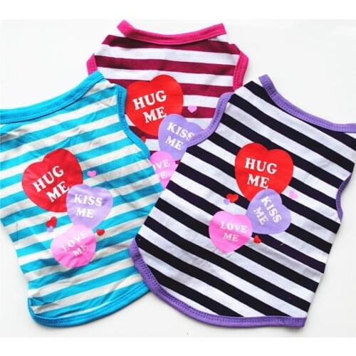 Cotton Puppy Pet Clothing Cat Classic Striped T-Shirt Vest Small Dog Cat Shirt Comfy and Breathable 2017 Fashion Pet Apparel