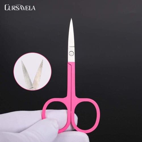 Cursavela Curved Head Eyebrow Scissor Makeup Trimmer Facial Hair Remover Scissor Nail Cuticle Tool Beauty Eyelashes Accessories