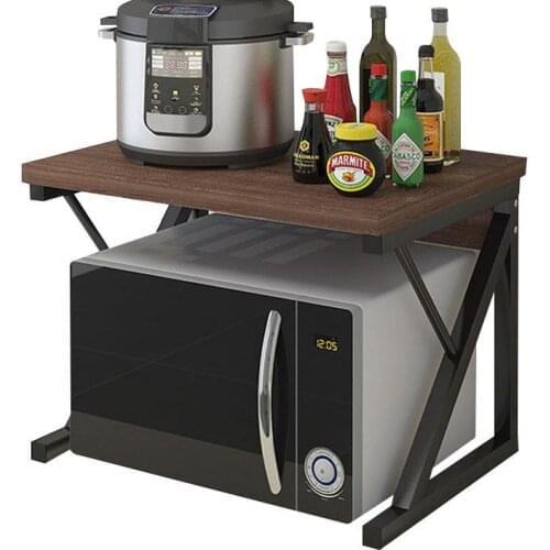 Kitchen Shelf Spicing Rack Microwave Oven Rack Storage Rack Non-punching Floor Double-deck Table Oven Rack