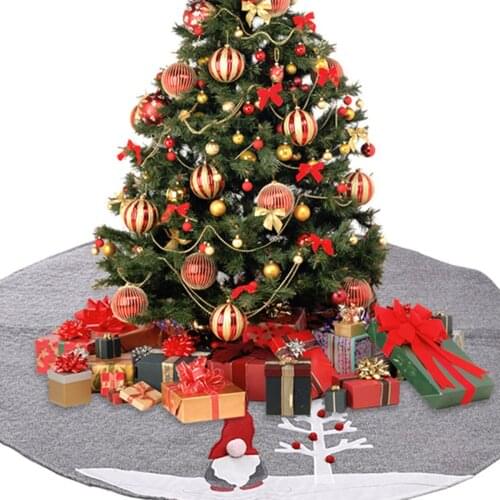 Faceless Doll Christmas Decoration Tree Skirt Sackcloth Gray Tree Skirt Creative Christmas Tree Decoration Supplies Tree Skirt