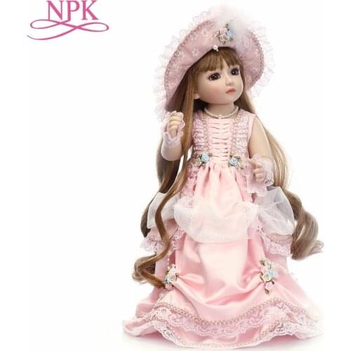 NPK Handmade 18'' Cute Girl Doll Reborn Baby Doll SD/BJD Doll Best Bedtime Playhouse Toy Enducational Toy For Girls As Gift
