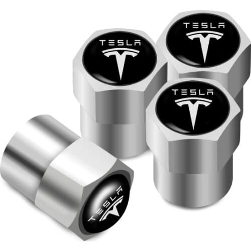 4Pcs Metal Tire Valve Caps Car Tyre Air Stems Cover For Tesla Model 3 Model S Model X Model Y Roadster Auto Wheel Accessories