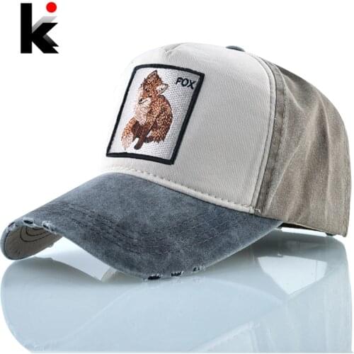 Snapback Dad Hats For Men Fashion Embroidery Fox Baseball Cap Women Outdoor Breathable Cotton Sun Visor Hat Unisex Hip Hop Bone