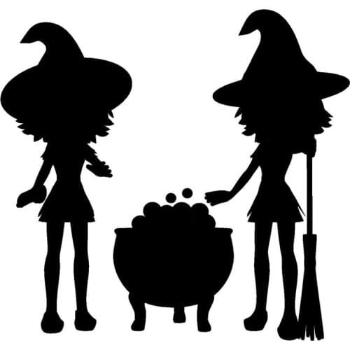 Personality Witch Halloween Cauldron Spell Sticker High Quality Car Sticker Personality PVC Anti-UV Waterproof Decal Black/White