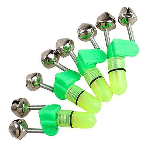 3 Pcs Fishing Rod Tip Bite Alert Alarm Twin Bells with Night LED Light Lamp