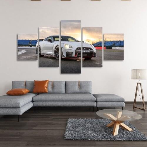 Wall Art Canvas Painting HD Print classic Sports car 5 Pieces Nissan Skyline GTR Car Pictures Bedside Home Decor Posters Artwork