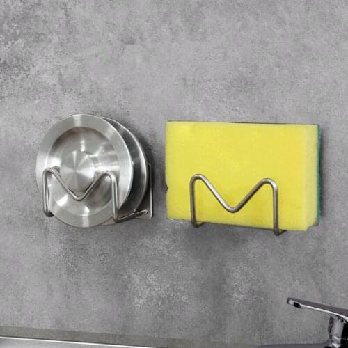 Stainless Steel Wall Hook Self Adhesive Sticky Kitchen Home Storage Rack Hygienic Storage Of Sink Cover Multifunction Tool
