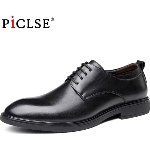 Genuine leather Oxford shoes for Men Dress shoes Business Wedding Formal shoes Plus Size Black leather shoes Men zapatos hombre