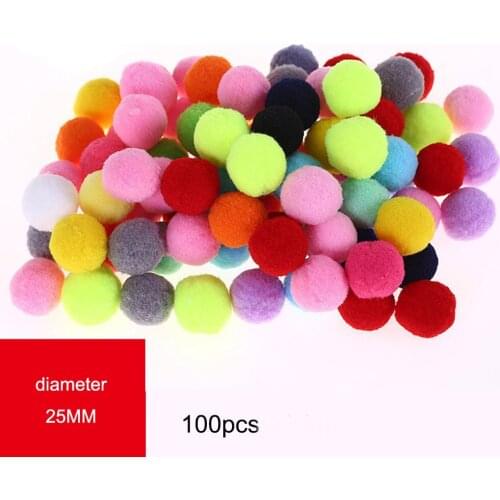 New! 100pcs/lot Pompom 25mm Mini Fluffy Soft Pom Poms Pompones Ball Furball Handmade Crafts DIY for Home Decor Sewing Supplies