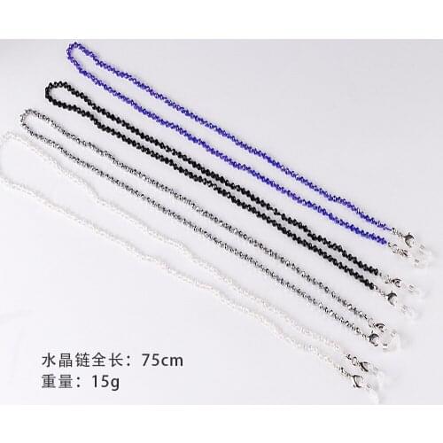 New Ins Glasses Chain Buckle Crystal Knotted Braided Necklace Anti-drop Lanyard Ladies Non-slip Mask Chain