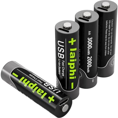 AA 1.5V 2775 mWh battery USB fast charging rechargeable lithium polymer battery