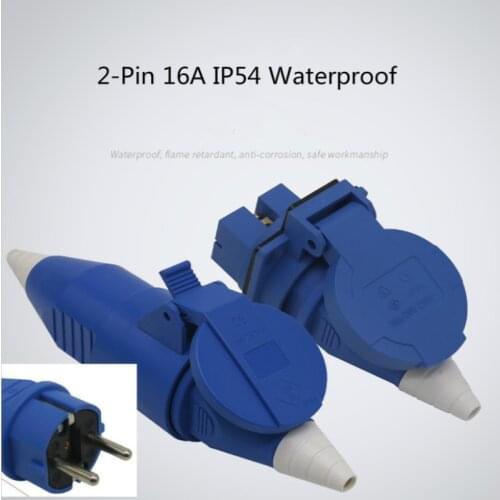 2P Industrial Plug Socket Connector 2 Cores 16A 200~250V IP54 Waterproof Explosion Proof Male Female Power Plug Socket