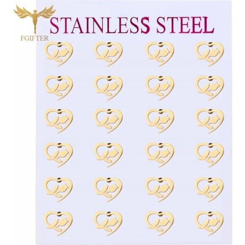 Lovers Romantic Couple Earrings Golden Love Rose Earrings Womens Mens Anniversary Gift Stainless Steel Jewelry