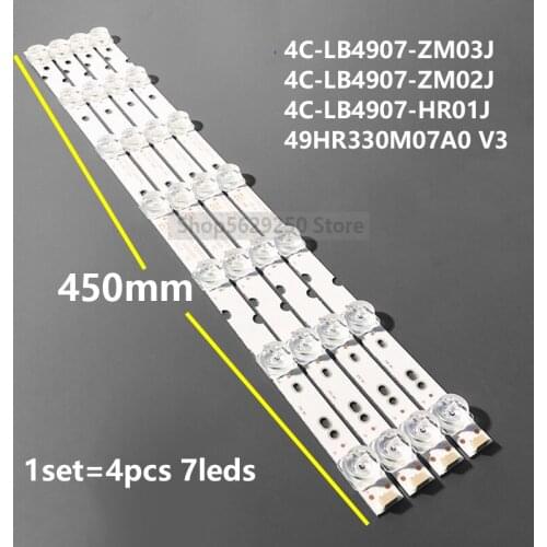 LED Backlight strip 7 Lamp for TCL 49D6 49V2 49S2 4C-LB4907-ZM03J ZM-JN-F 19 4C-LB4907-ZM02J 4C-LB4907-HR01J 49HR330M07A0 V3