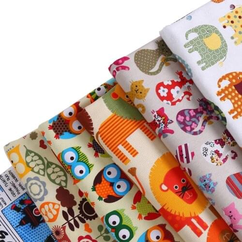 100% cotton sateen canvas multi cartoon printed fabric for sewing women clothing upholstery tissue wedding dress cushion