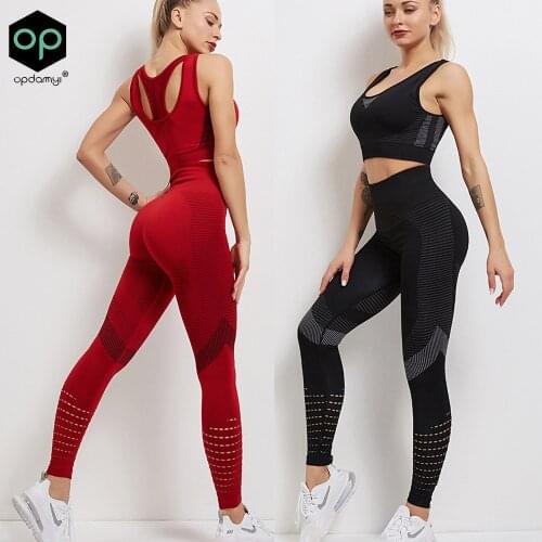 Womens Sportswear Yoga Set Workout Clothes Athletic Wear Sports Gym Legging Seamless Fitness Bra Crop Top Long Sleeve Yoga Suit
