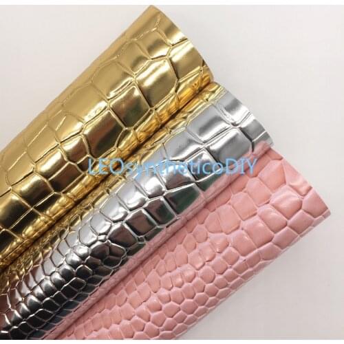1PC 21X29CM Crocodile Embossed Faux Leather, Synthetic Leather Fabric Sheets, PU Leather For Making Bows LEOsyntheticoDIY T439A