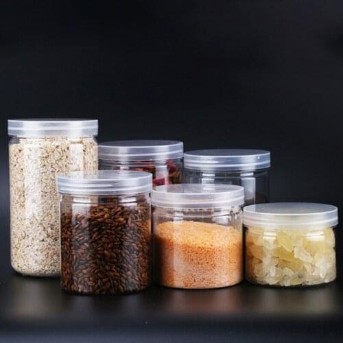 12pcs Sealing Plastic Jars 500ml Clear Empty Cookie Dessert Sealed Cans Food Container Makeup Jewelry Storage Gift Box With Lid