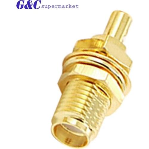 5PCS RP SMA Female Jack Bulkhead Nut RF Coax Connector Crimp for RG316 RG174 LMR100 Cable Straight Goldplated SMA Adapter diy