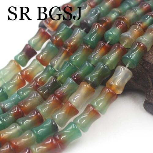 Free Shippin 8x12mm Bamboo Shape Natural Rainbow Agates Wholesale Loose Wholesale Beads 15inch