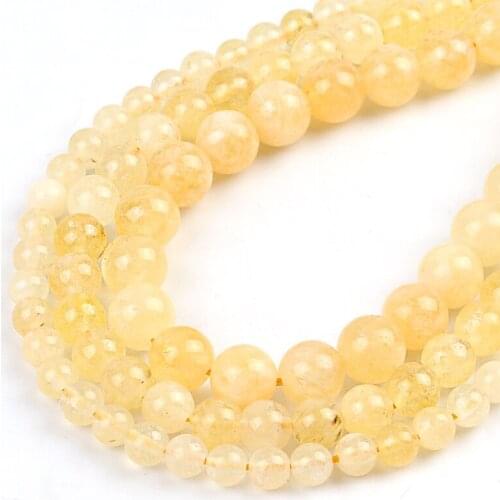 Wholesale Natural Beige Jades Beads Round Loose Spacer Beads for Jewelry Making DIY Bracelets Necklace 15'Strand 6/8/10mm
