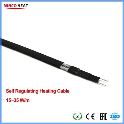 220V Deicing Cable Water Pipe Heating Cable with Shielding Self-limiting Power 13.2mm width
