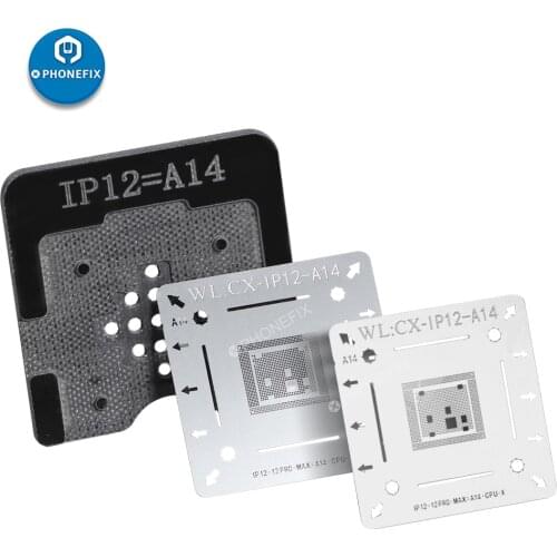 WL BGA Reballing Stencils Kit With Black Positioning Mold for iPhone A9/A10/A11/A12/A13/A14 CPU Reballing Soldering Repair