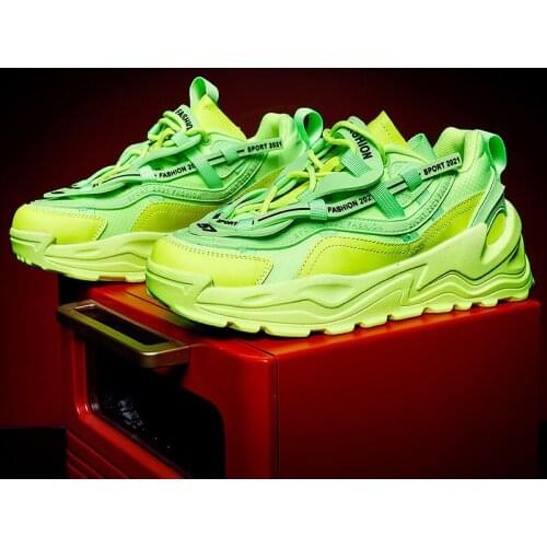 New Chunky Casual Men Sneakers Thick Sole Male Outdoor Jogging Shoes High Elastic Trendy Zapatillas Anti-Slip Homme Chaussures