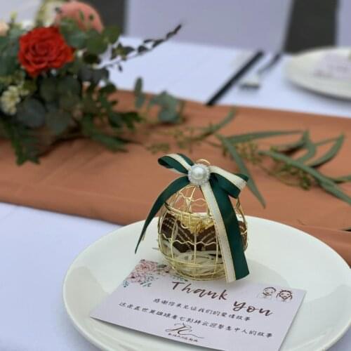 Mini metal gold vintage retro bird cage candy boxes baby shower favor gift box for guests party birthday Souvenir