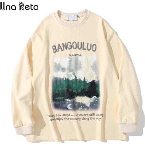Una Reta Sweatshirts Men New Casual Streetwear Men Clothing Harajuku Oversized Tops Hip Hop Print Loose Mens Sweatshirt Hoodies
