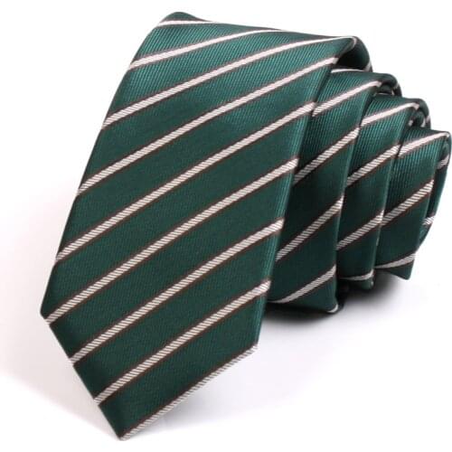 New Design Mens Classic Striped Tie High Quality 6CM Green Ties For Men Business Suit Work Necktie Fashion Formal Slim Neck Tie