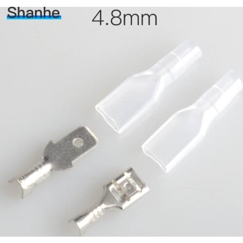 200pcs BENKPAK 4.8mm Crimp Terminal 50pcs Female Spade Connector +50pcs Male Spade Connector+ 100pcs Case