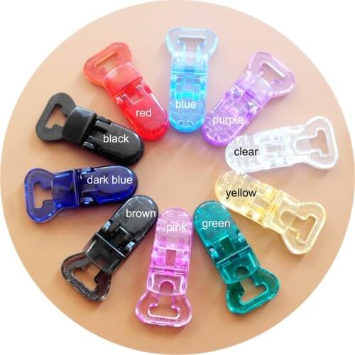 DHL Free Shipping 1000pcs 1.0CM Clear T shape MAM NUK Baby Plastic Pacifier Clip Dummy Chain Adaptoer Holder Suspender Clips