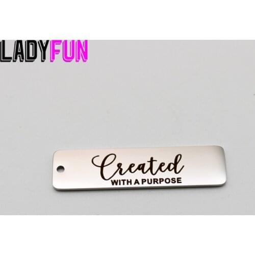 Created Charm Stainless Steel Charms Created With A Purpose High Polish Mirror Surface Pendant