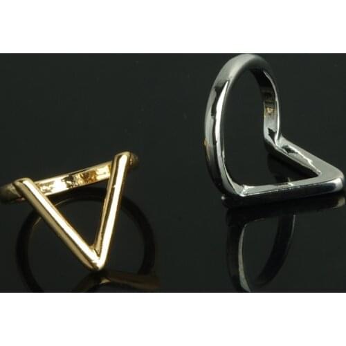R220 New! Free Shipping Trendy Accessories " V" Shape Top of Finger Rings For Women Jewelry Gold Silver Knuckle Midi Ring
