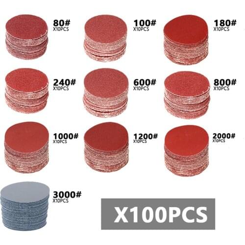 100pcs 5'' Sanding Discs with 8 Holes 60 80 100 120 240 Grit Sandpaper Set for Grinding and Polishing