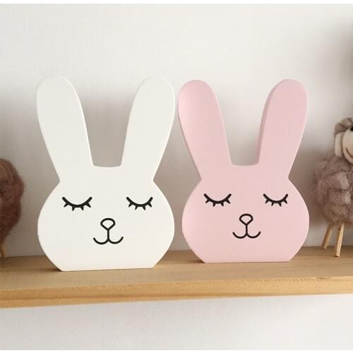 Nordic Nursery Decor Baby Pink Bunny Figurine Kids Room Decor Scandiniavian Children Girl Boy Room Decor Nordic Home Decoration
