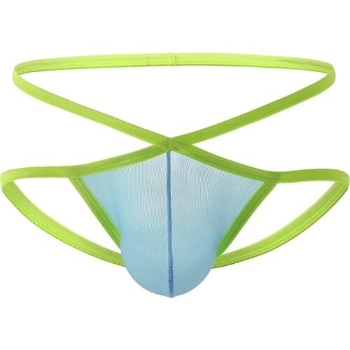Men G Strings Thong Underwear Ice Silk Sexy Gay Sissy Tanga Hombre Jockstrap Thin Thongs Men Underpants