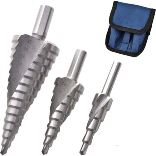 4-12/20/32mm HSS Coated Step Drill Bit Drilling Power Tools Metal High Speed Steel Wood Hole Cutter Step Cone Drill Metalworking