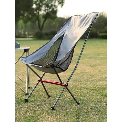 Outdoor Folding Moon Chair Portable Camping Super Light Folding Chair With High Aluminum Alloy Fishing Stool Beach Chair