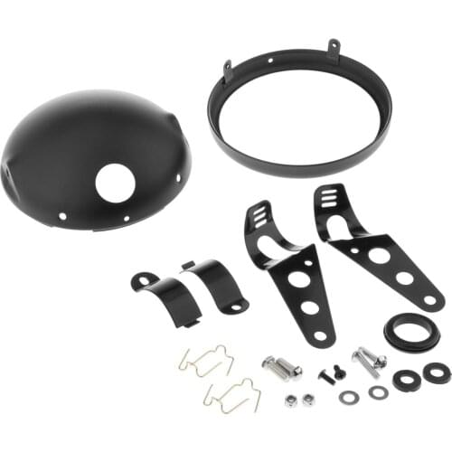 Universal 7" Inch Headlight Housing Shell Mounting Bucket Holder w/Mount Bracket